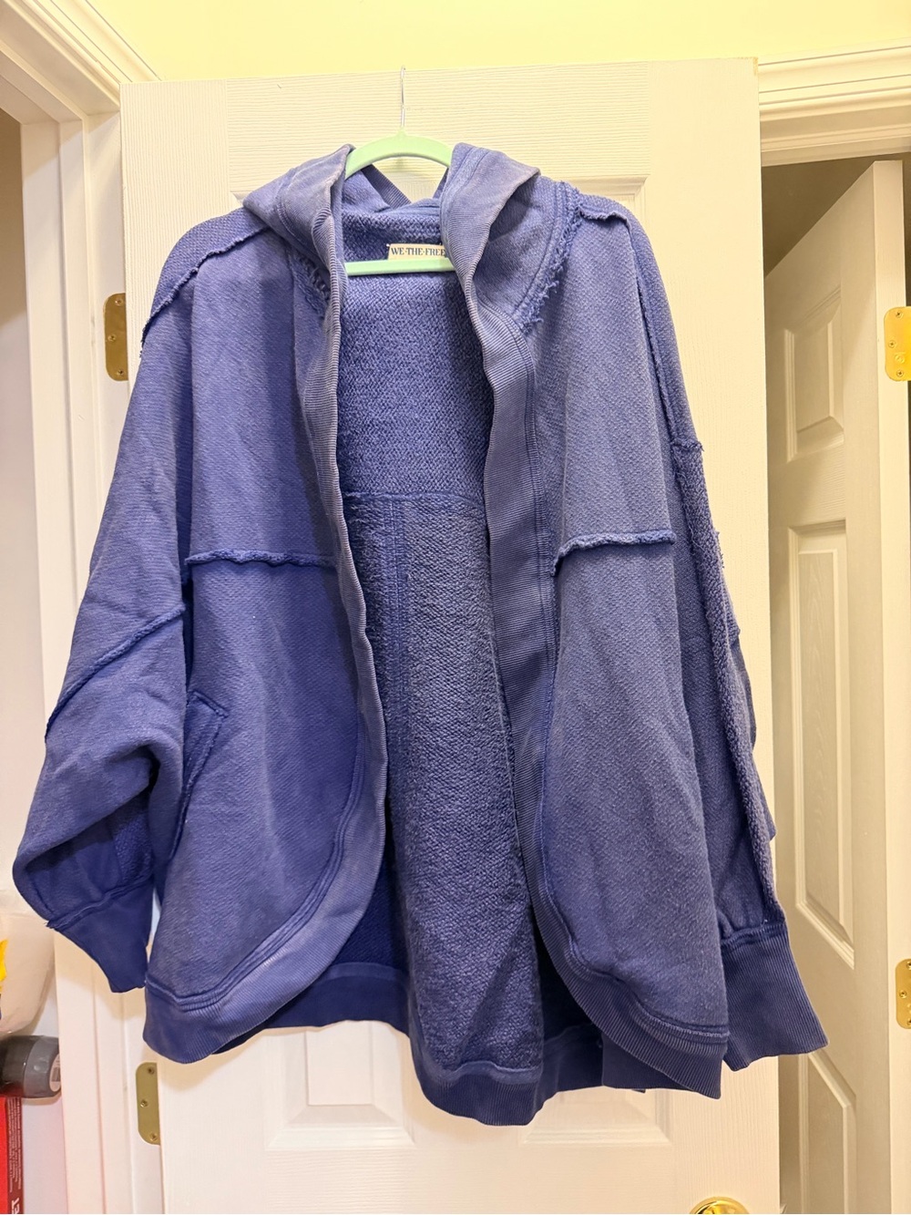 We The Free blue purple Open-Front Hooded Sweatshirt oversized